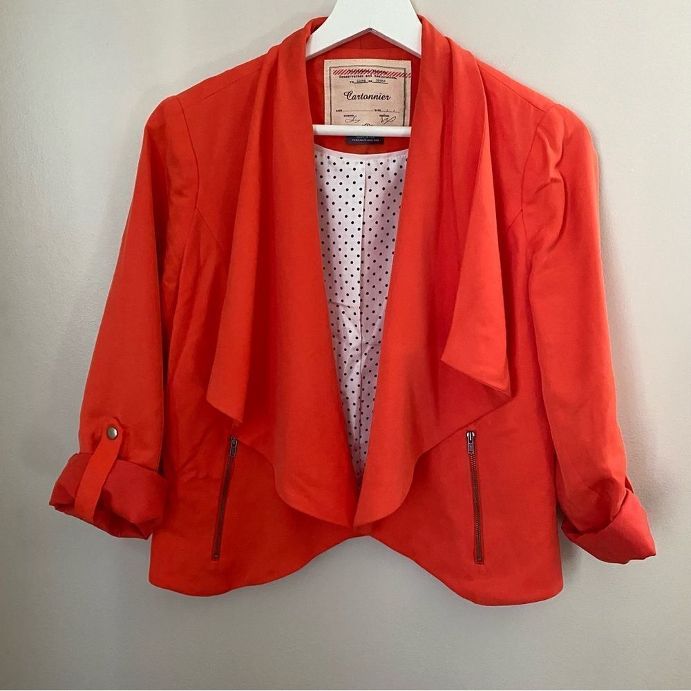 Anthropologie Cartonnier Orange Blazer